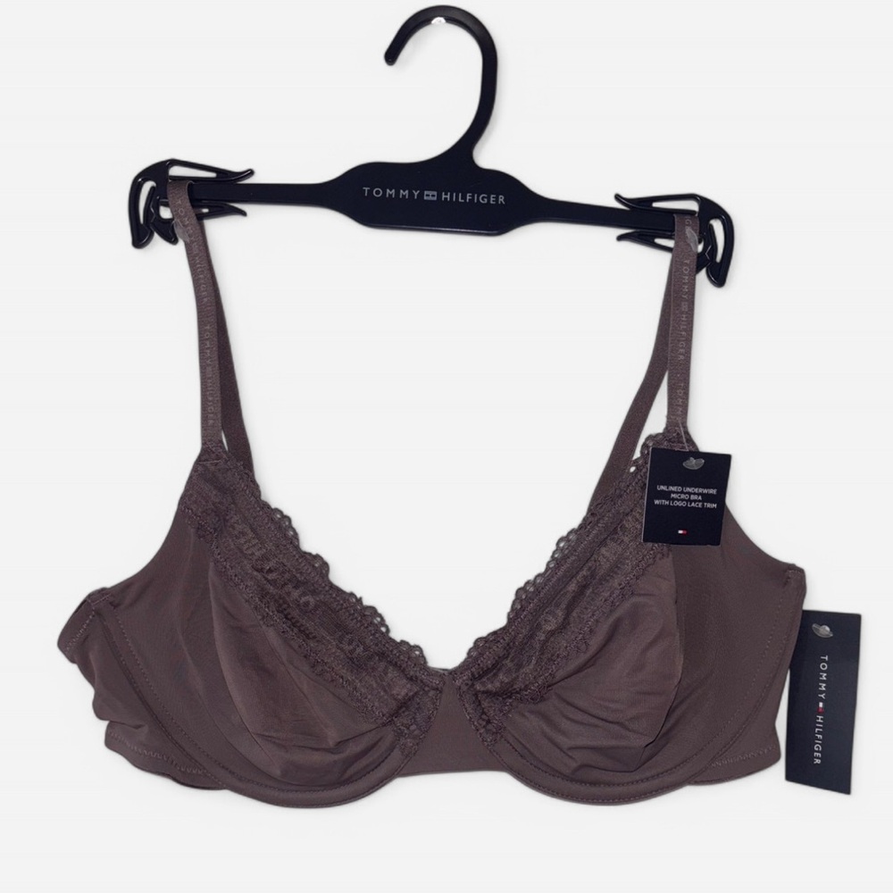 Tommy Hilfiger Sparrow unlined underwire micro bra with logo lace trim